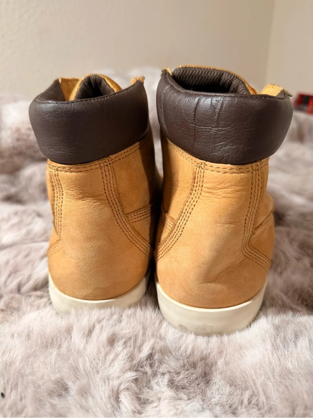 Timberland Boots Wheat Tan Leather Flannery Utility Y2K Trucker size 8.5